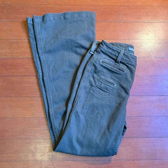 Vintage y2k Women's Brown Flared Mid-Rise Jeans Stretchy 28" Level 99 - Picture 3 of 6